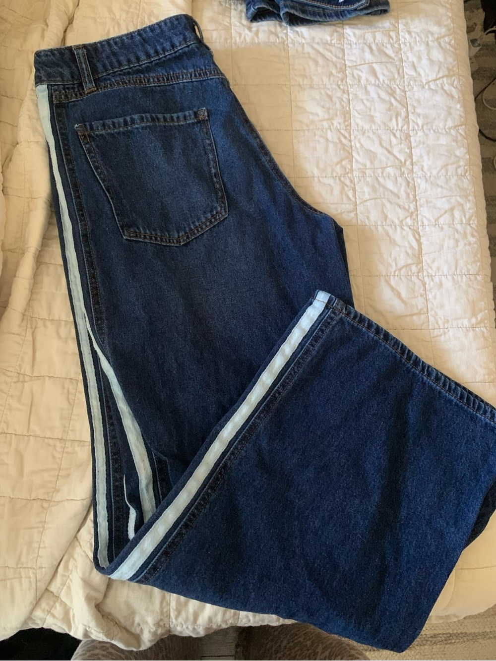 Rewash Dark Blue Denim Low Pro Jeans with Light Blue Waistband Print